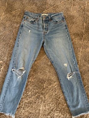 Levi’s Slim Straight Distressed Light Blue Women's Jeans